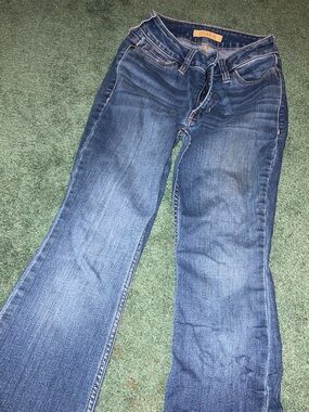 Aria Women's Blue Flare Jeans - Mid Wash